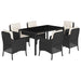 Set mobilier de grădină cu perne, 7 piese, negru, poliratan - WALTI WALTI