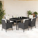 Set mobilier de grădină cu perne, 7 piese, negru, poliratan - WALTI WALTI