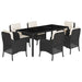 Set mobilier de grădină cu perne, 7 piese, negru, poliratan - WALTI WALTI