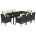 Set mobilier de grădină cu perne, 9 piese, negru, poliratan - WALTI WALTI