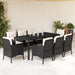 Set mobilier de grădină cu perne, 9 piese, negru, poliratan - WALTI WALTI