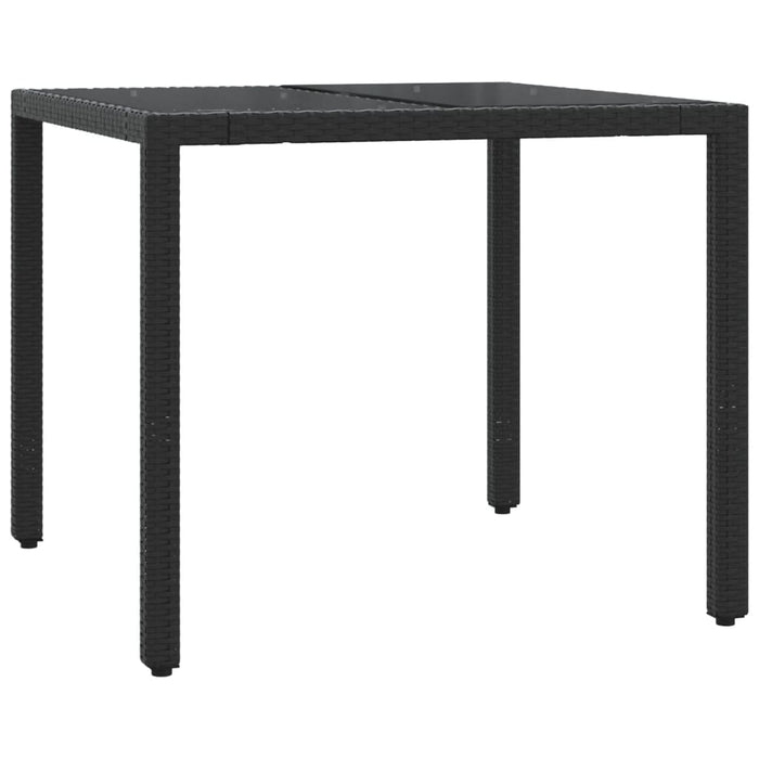 Set mobilier de grădină cu perne, 3 piese, negru, poliratan WALTI
