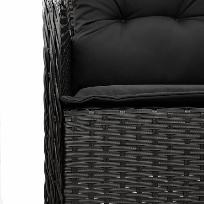 Set mobilier de grădină cu perne, 3 piese, negru, poliratan WALTI