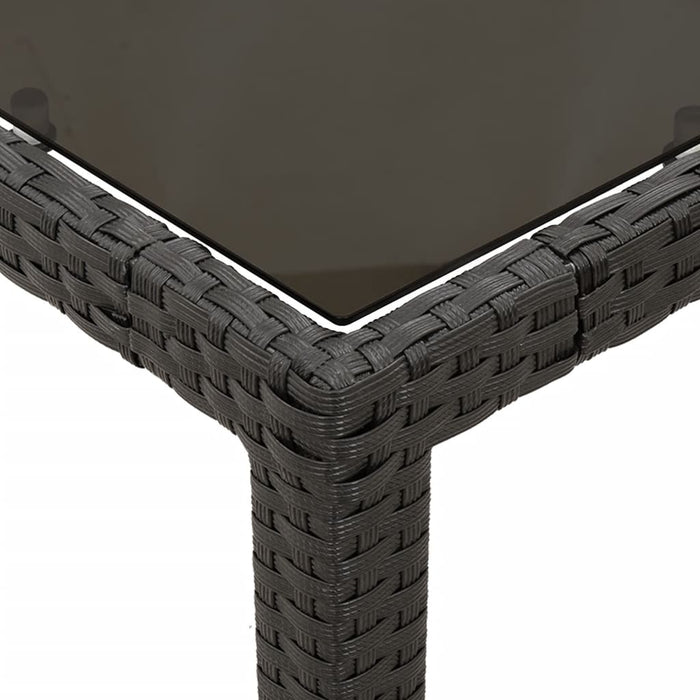 Set mobilier de grădină cu perne, 3 piese, negru, poliratan WALTI