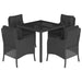 Set mobilier de grădină cu perne, 5 piese, negru, poliratan - WALTI WALTI
