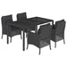 Set mobilier de grădină cu perne, 5 piese, negru, poliratan - WALTI WALTI