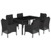 Set mobilier de grădină cu perne, 7 piese, negru, poliratan - WALTI WALTI