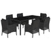 Set mobilier de grădină cu perne, 7 piese, negru, poliratan - WALTI WALTI