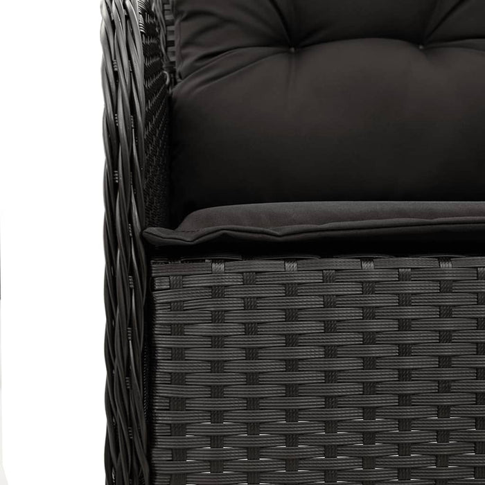 Set mobilier de grădină cu perne, 7 piese, negru, poliratan - WALTI WALTI