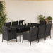 Set mobilier de grădină cu perne, 9 piese, negru, poliratan - WALTI WALTI