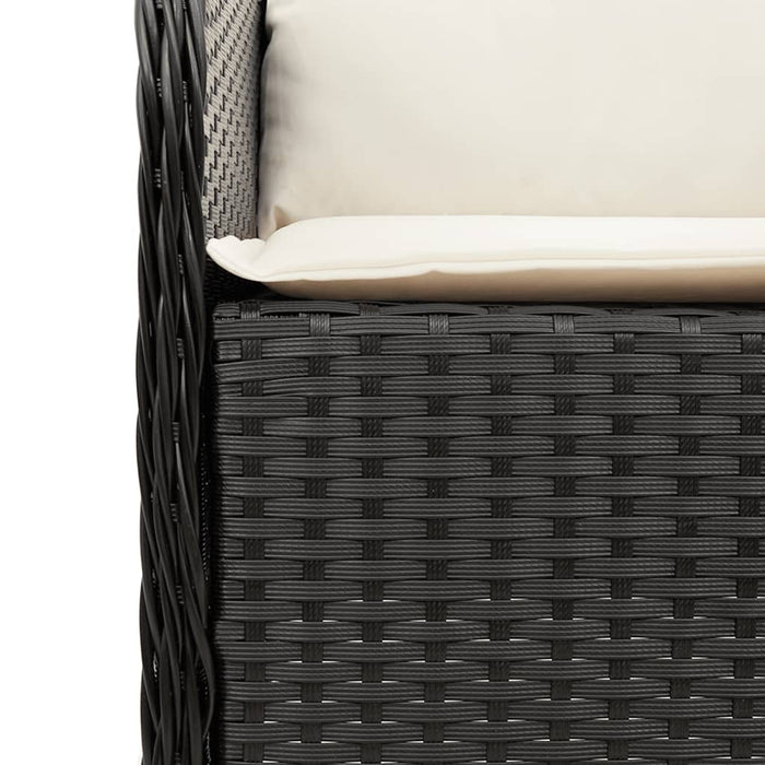 Set mobilier de grădină cu perne, 5 piese, negru, poliratan WALTI