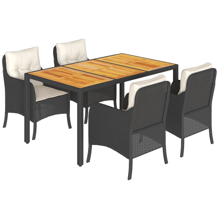 Set mobilier de grădină cu perne, 5 piese, negru, poliratan - WALTI WALTI