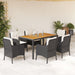 Set mobilier de grădină cu perne, 7 piese, negru, poliratan - WALTI WALTI