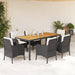 Set mobilier de grădină cu perne, 7 piese, negru, poliratan - WALTI WALTI