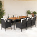 Set mobilier de grădină cu perne, 9 piese, negru, poliratan - WALTI WALTI
