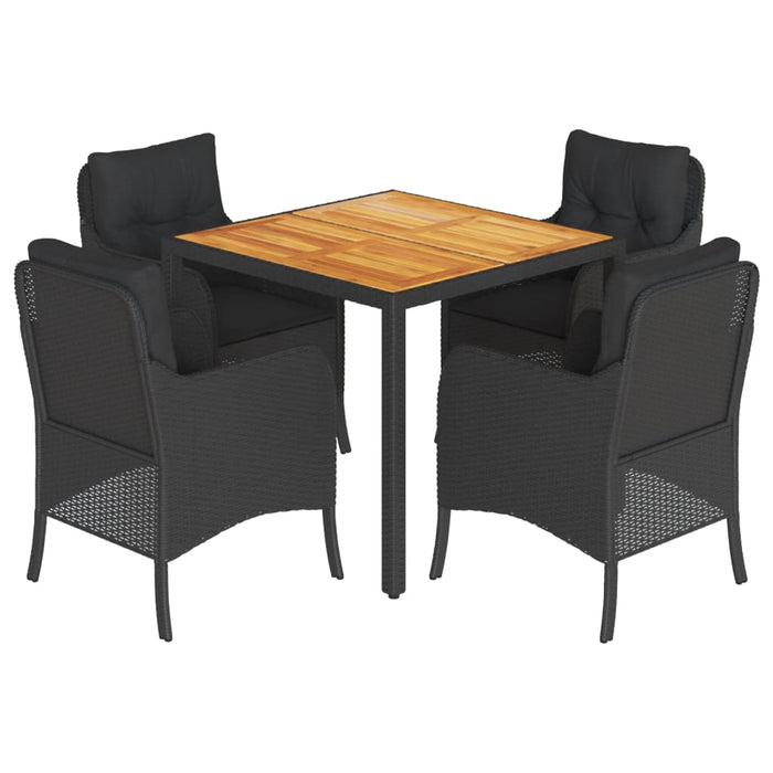 Set mobilier de grădină cu perne, 5 piese, negru, poliratan - WALTI WALTI