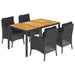 Set mobilier de grădină cu perne, 5 piese, negru, poliratan - WALTI WALTI