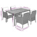 Set mobilier de grădină cu perne, 5 piese, negru, poliratan - WALTI WALTI