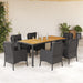 Set mobilier de grădină cu perne, 7 piese, negru, poliratan - WALTI WALTI