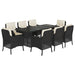 Set mobilier de grădină cu perne, 9 piese, negru, poliratan - WALTI WALTI