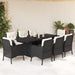 Set mobilier de grădină cu perne, 9 piese, negru, poliratan - WALTI WALTI