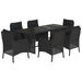 Set mobilier de grădină cu perne, 7 piese, negru, poliratan - WALTI WALTI