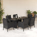 Set mobilier de grădină cu perne, 7 piese, negru, poliratan - WALTI WALTI