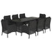 Set mobilier de grădină cu perne, 9 piese, negru, poliratan - WALTI WALTI
