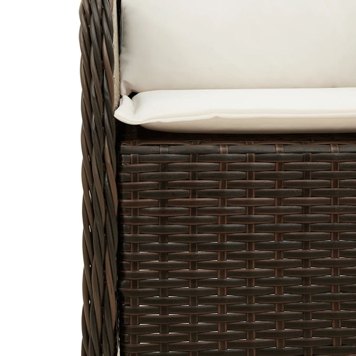 Set mobilier de grădină cu perne, 7 piese, maro, poliratan WALTI