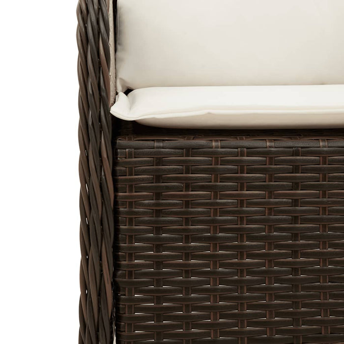 Set mobilier de grădină cu perne, 9 piese, maro, poliratan WALTI