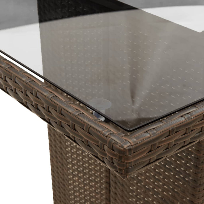 Set mobilier de grădină cu perne, 9 piese, maro, poliratan WALTI