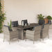 Set mobilier de grădină cu perne, 7 piese gri deschis poliratan - WALTI WALTI