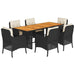 Set mobilier de grădină cu perne, 7 piese, negru, poliratan - WALTI WALTI