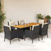 Set mobilier de grădină cu perne, 7 piese, negru, poliratan - WALTI WALTI