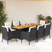 Set mobilier de grădină cu perne, 9 piese, negru, poliratan - WALTI WALTI