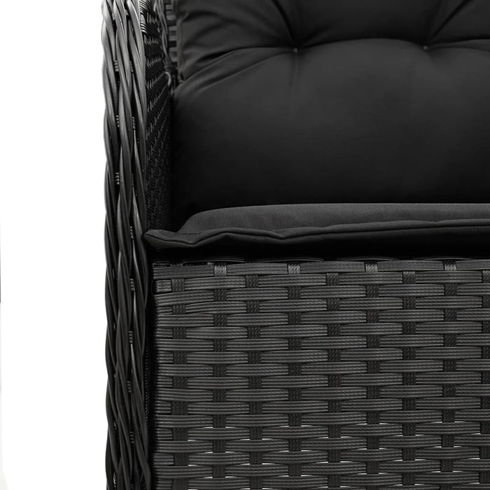 Set mobilier de grădină cu perne, 9 piese, negru, poliratan - WALTI WALTI