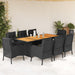 Set mobilier de grădină cu perne, 9 piese, negru, poliratan - WALTI WALTI