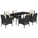 Set mobilier de grădină cu perne, 7 piese, negru, poliratan - WALTI WALTI