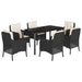 Set mobilier de grădină cu perne, 7 piese, negru, poliratan - WALTI WALTI