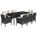 Set mobilier de grădină cu perne, 9 piese, negru, poliratan - WALTI WALTI