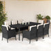 Set mobilier de grădină cu perne, 9 piese, negru, poliratan - WALTI WALTI