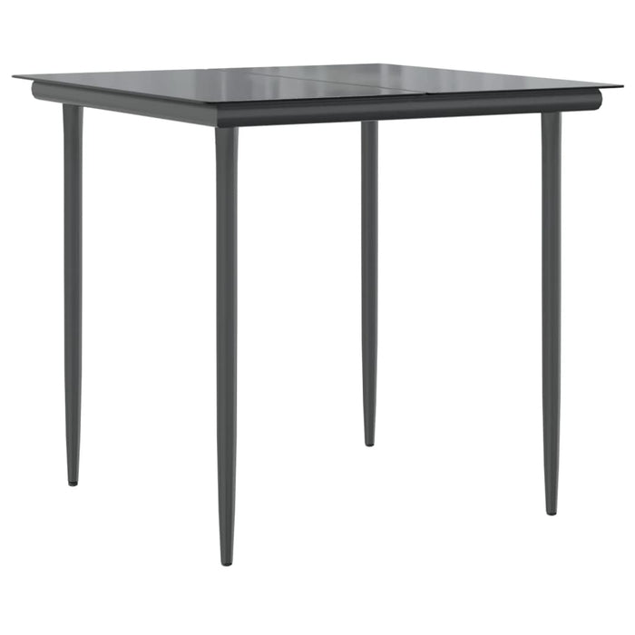 Set mobilier de grădină cu perne, 3 piese, negru, poliratan WALTI