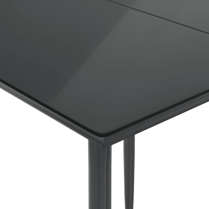 Set mobilier de grădină cu perne, 3 piese, negru, poliratan WALTI