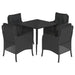 Set mobilier de grădină cu perne, 5 piese, negru, poliratan - WALTI WALTI