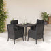 Set mobilier de grădină cu perne, 5 piese, negru, poliratan - WALTI WALTI