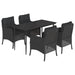 Set mobilier de grădină cu perne, 5 piese, negru, poliratan - WALTI WALTI
