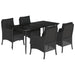 Set mobilier de grădină cu perne, 5 piese, negru, poliratan - WALTI WALTI