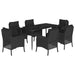 Set mobilier de grădină cu perne, 7 piese, negru, poliratan - WALTI WALTI