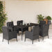 Set mobilier de grădină cu perne, 7 piese, negru, poliratan - WALTI WALTI