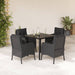 Set mobilier de grădină cu perne, 5 piese, negru, poliratan - WALTI WALTI
